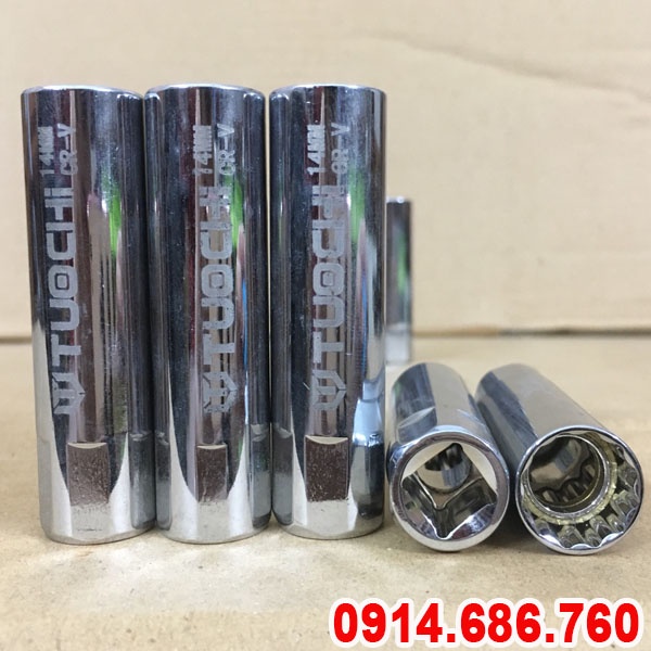Khẩu tháo bugi 14mm có TỪ TÍNH, tuýp mở bugi có NAM CHÂM chuyên dụng