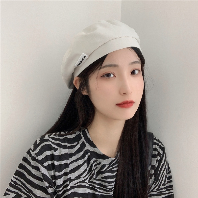 Mũ Beret Mỏng Thoáng Khí Màu Đen Phong Cách Nhật Bản Thời Trang Mùa Hè Cho Nữ