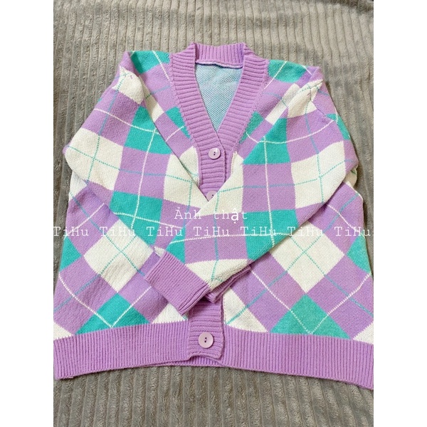 Áo cardigan len hoạ tiết quả trám hottrend thời trang 2021 | BigBuy360 - bigbuy360.vn