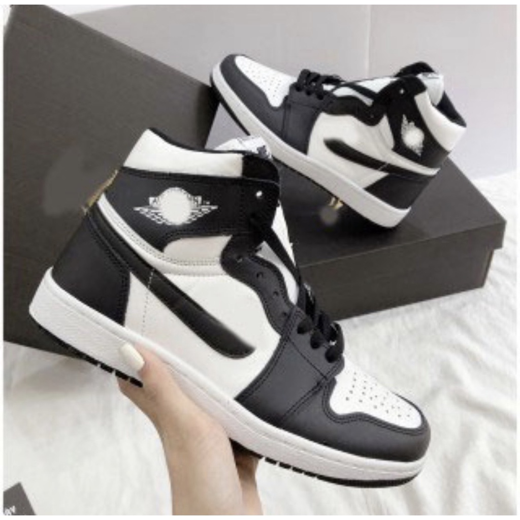 Giày thể thao Sneakers đen cổ cao và cổ thấp nam nữ da PU cao cấp full sz36-44 siêu hot 2022
