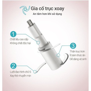Máy xay Bear 0.6l cối - Máy xay cao cấp cối thủy tinh cho bé ăn dặm - Xanh/Hồng