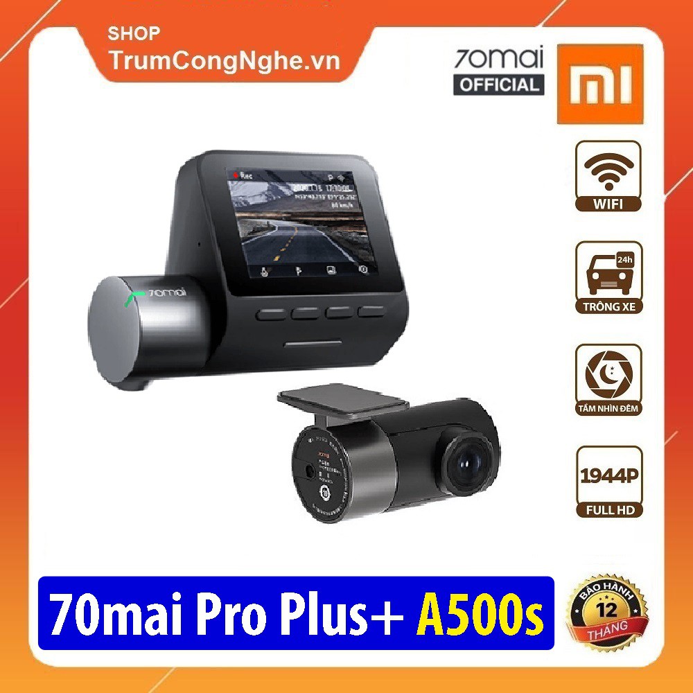 Camera hành trình 70mai Dash Cam Pro Plus A500s Siêu Nét tích hợp GPS, Tốc độ Km/h