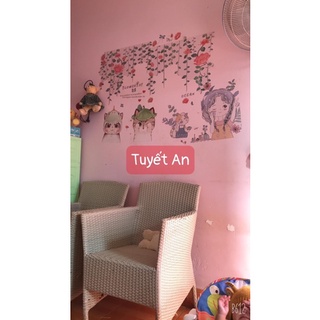 Decal dán tường mẫu Mèo Cute ( kèm kích thước và ảnh thật)