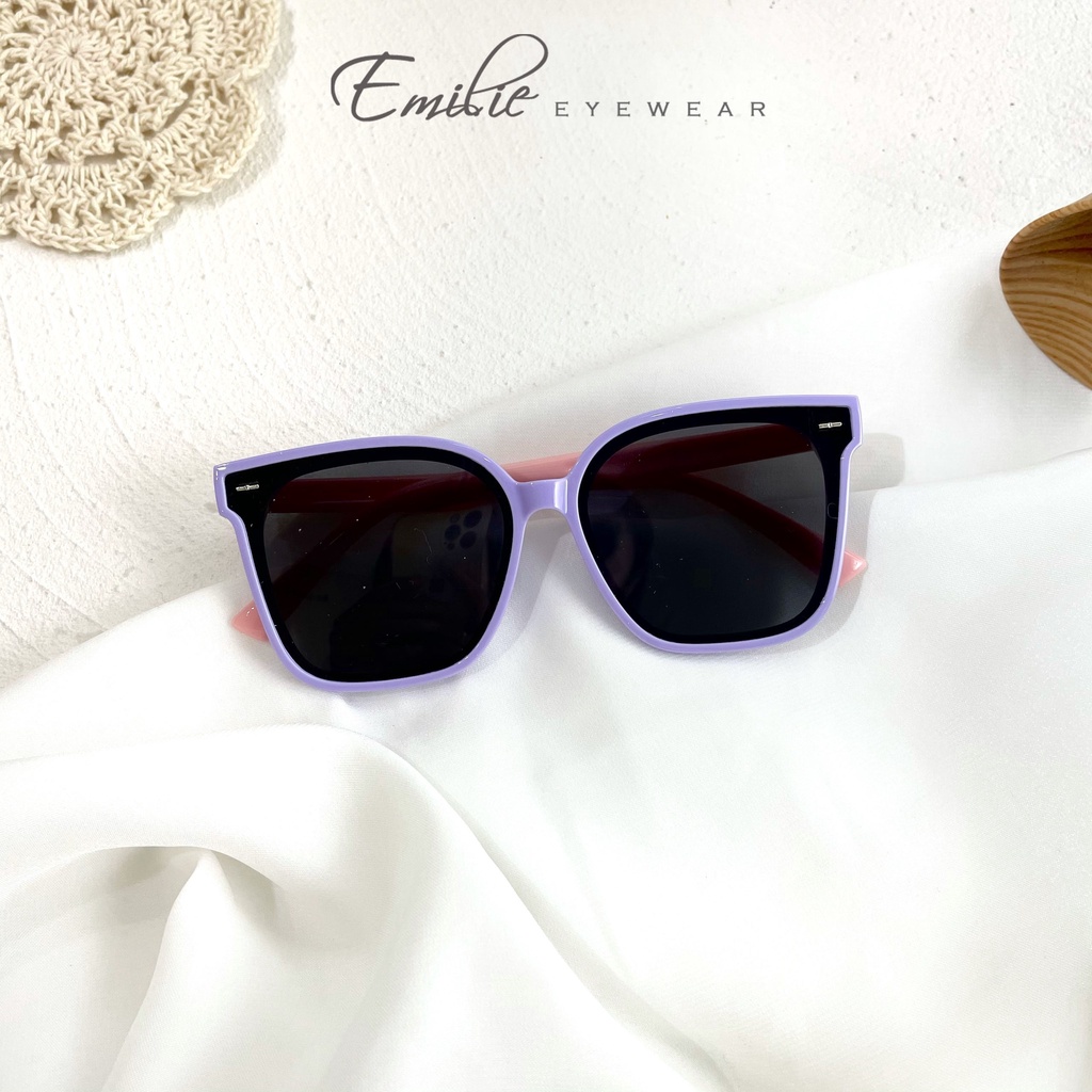 Gọng kính râm cho bé nhiều màu siêu xinh, nhựa dẻo mắt chống Uv400 Emilie eyewear phụ kiện thời trang