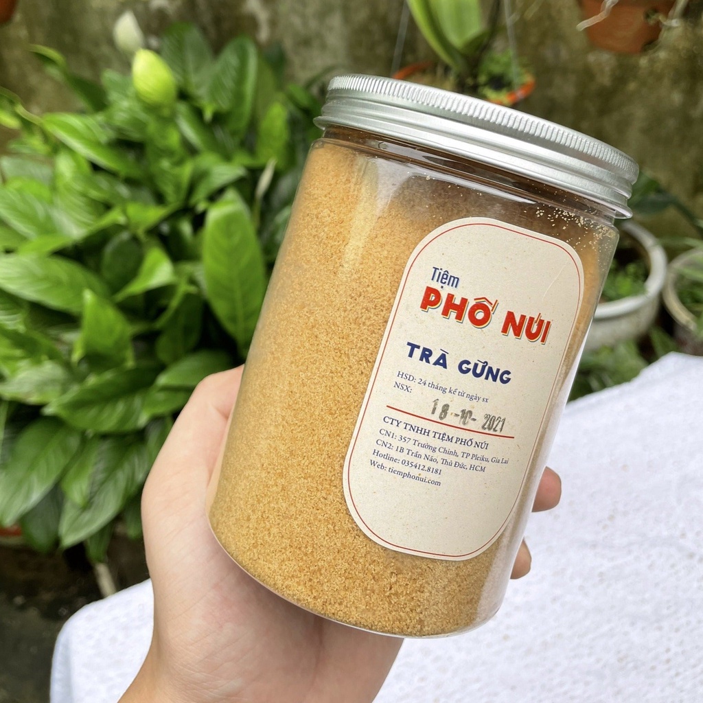 Bột Trà Gừng Thiên Nhiên Tiệm Phố Núi 500g, Ấm Bụng, Tăng Sức Đề Kháng