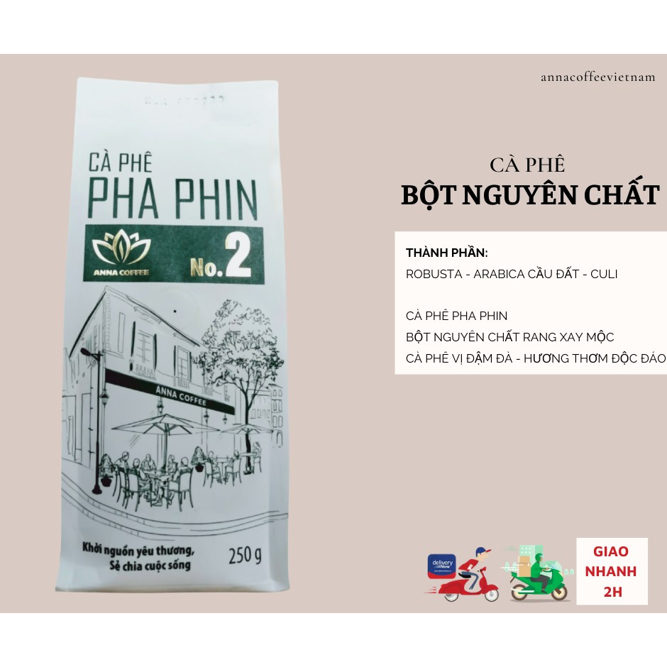 Cà phê nguyên chất bột pha phin truyền thống vị đắng vừa thơm nhẹ dịu cà phê đặc sánh đến từ Anna Coffee | BigBuy360 - bigbuy360.vn