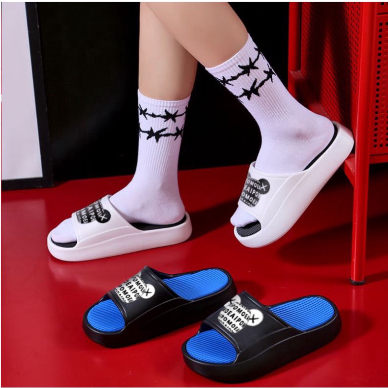 Dép lê bánh mì gấu nam nữ quay ngang  đế cao 3cm EVA  in gấu unisex Ulzzang tôn giáng tăng chiều cao