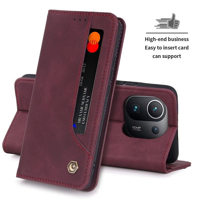 Bao Da Điện Thoại Nắp Lật Nam Châm Có Ngăn Đựng Thẻ Cho Xiaomi POCO X4 X3 GT M4 M3 Pro NFC Redmi 10 C A Note11 s Pro Vỏ