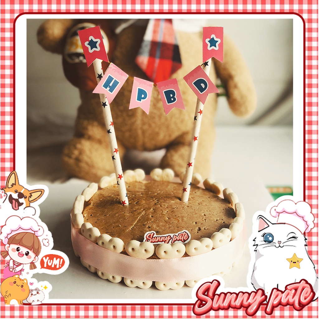Bánh sinh nhật pate tươi phủ topping ức gà / cá ngừ dành cho thú cưng - Bánh pate tươi Sunny