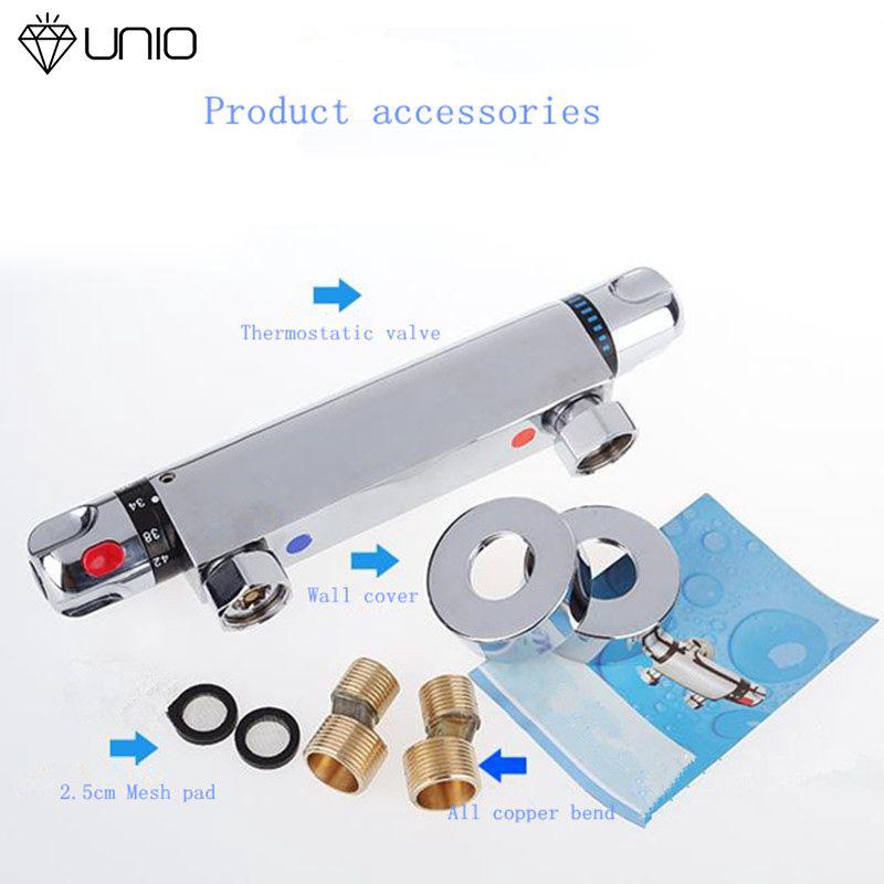 UNIO Thermostatic Bathroom Shower Faucet Mixer Temperature Control Water Valve Faucet