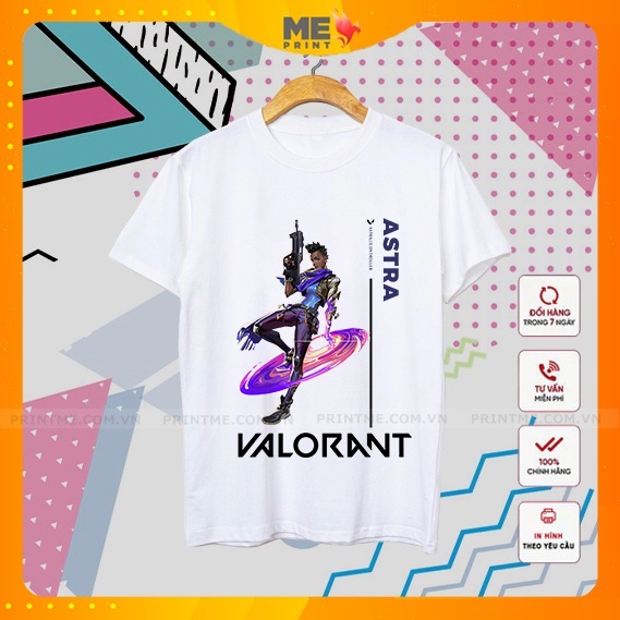 Áo Valorant cotton 35%, áo thun game in theo yêu cầu phù hợp thời trang GenZ - Printme Shop 9 đến 87 kg