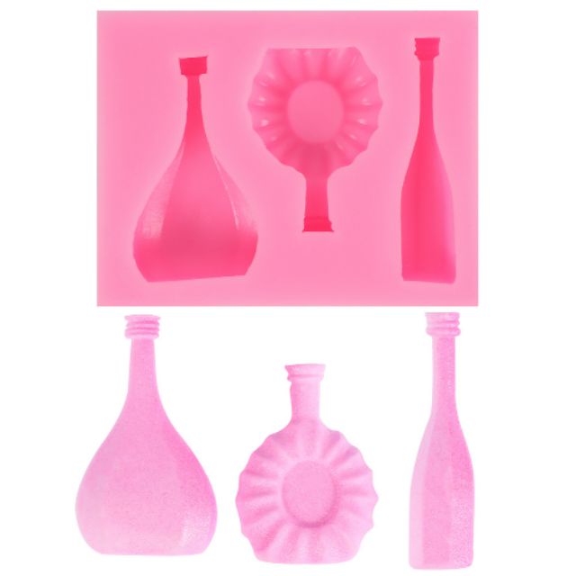 Khuôn silicon 4D chai rượu nhỏ