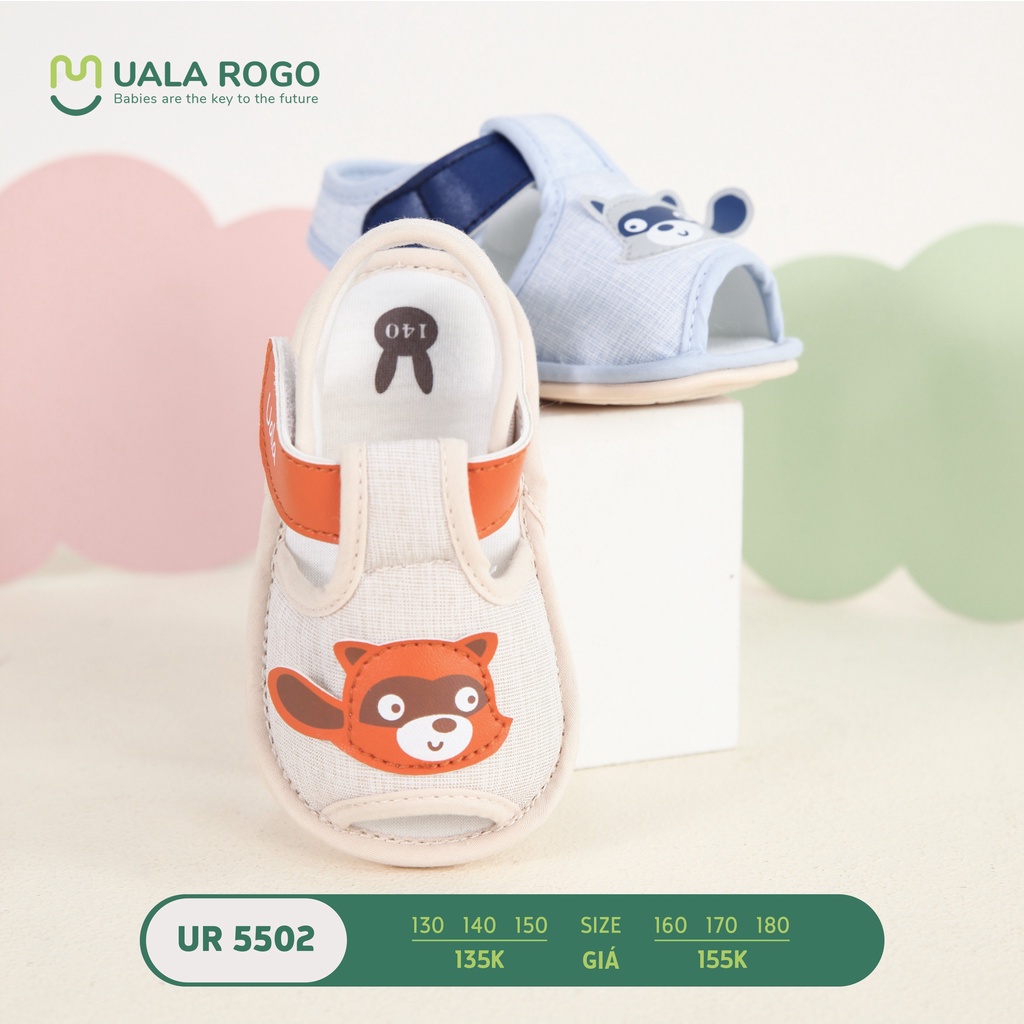 UALA ROGO-Giày tập đi hình mặt con cáo đáng yêu chuẩn y khoa đế cao su non chống trơn trượt bé trai bé gái siêu mềm nhẹ