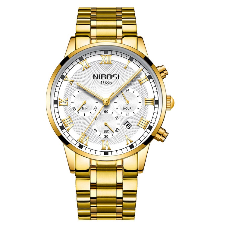 [Tặng vòng tay] Đồng hồ nam NIBOSI chính hãng NI2339.04 fullbox, dây hợp kim cao cấp không gỉ