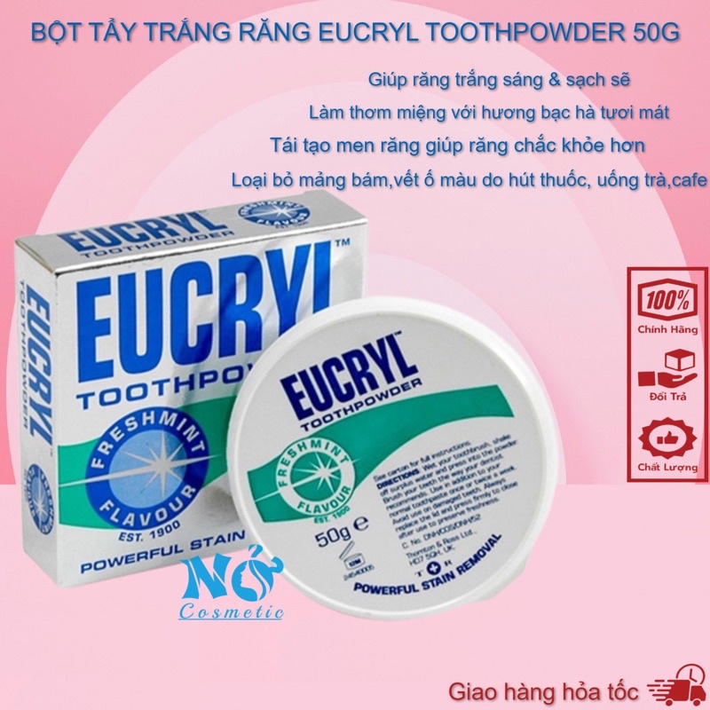 Bột Trắng Răng Eucryl Giúp Răng Trắng Sáng Anh Quốc Bột Tẩy Trắng Răng