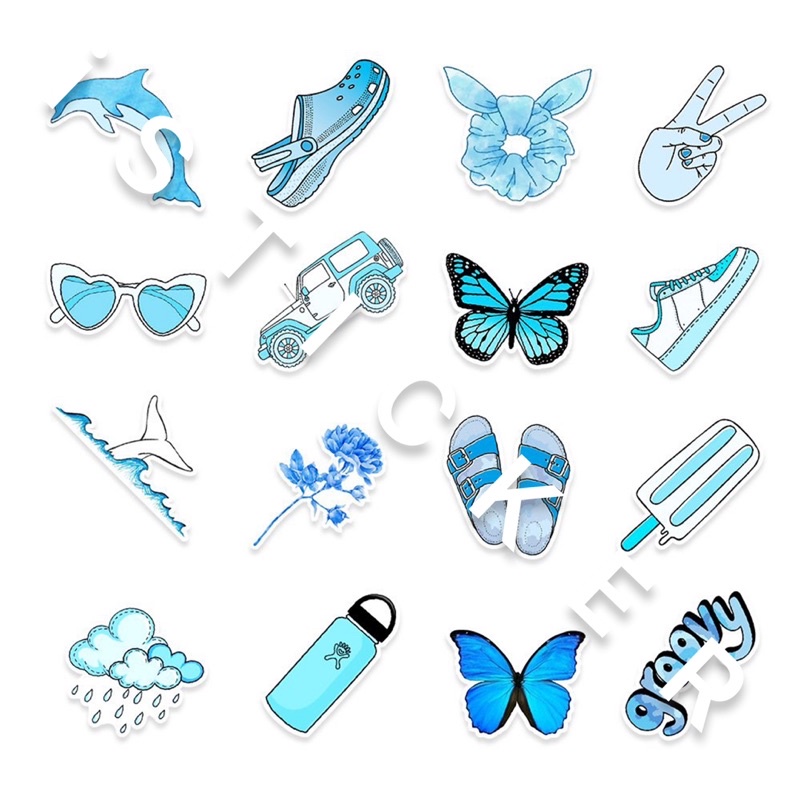 Sticker VSCO Biển 02 thời trang dễ thương chống thấm nước dán mũ nón bảo hiểm, điện thoại, laptop