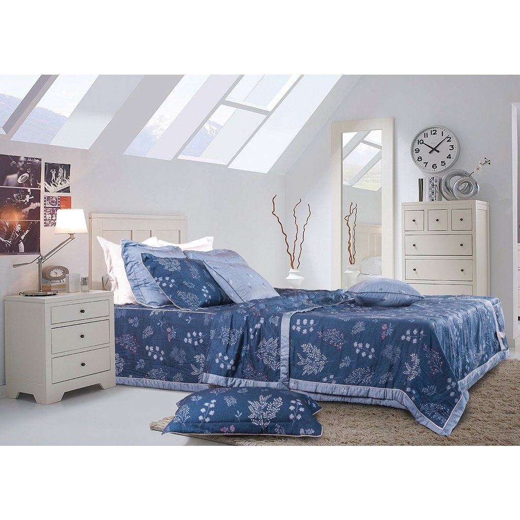 Ga phủ chăn hè thu Everon chính hãng màu xanh than EPM 19067 1m2 1m6 1m8 2m 2m2