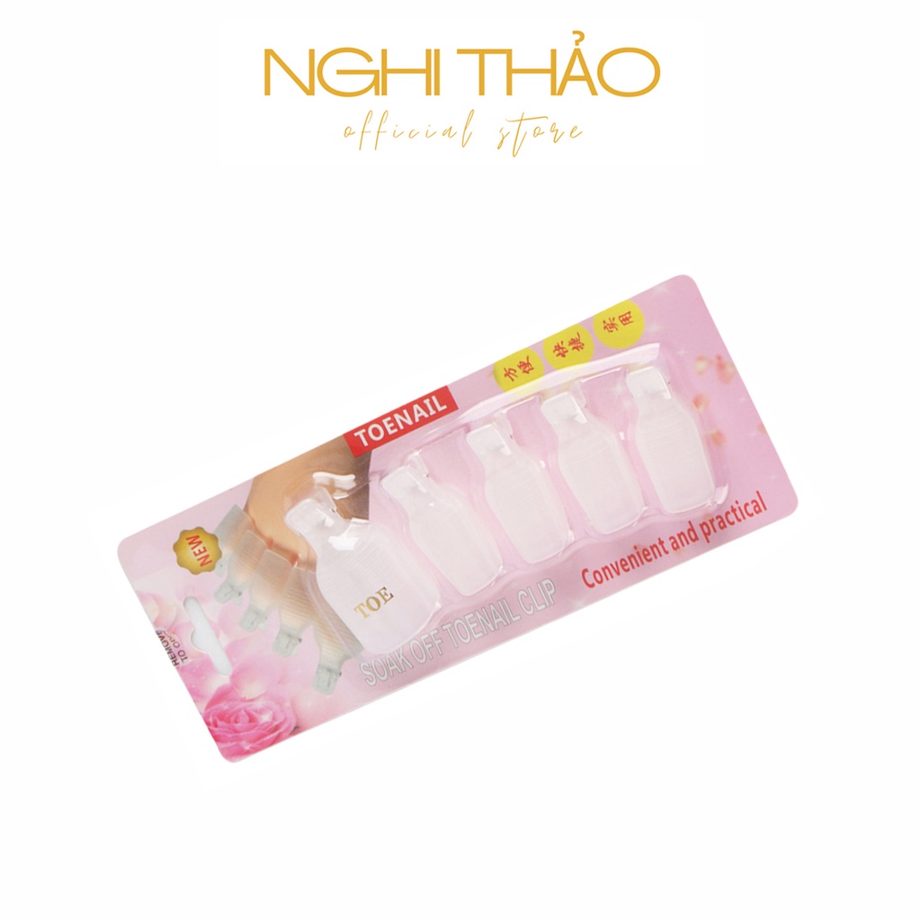 Kẹp ủ phá gel móng chân NGHI THẢO set 5 chiếc