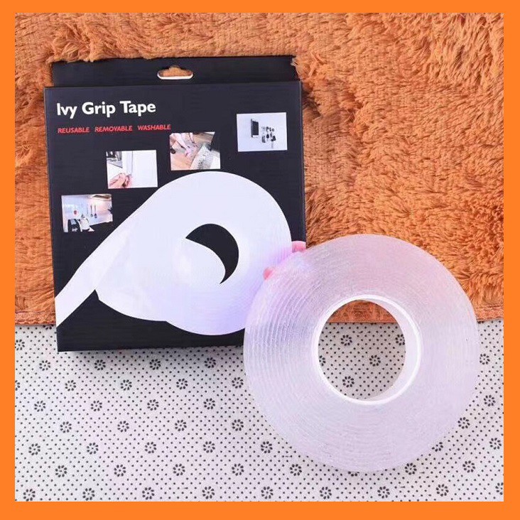 [ CUỘN 3 MÉT ] băng keo 2 mặt dán tường đa năng IVY GRIP TAPE - băng dính chịu lực cuộn 3 mét