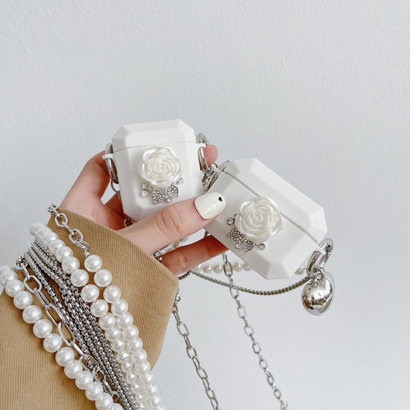 Vỏ bảo vệ hộp sạc tai nghe Airpods Pro 1 2 hình hoa đính kim cương giả