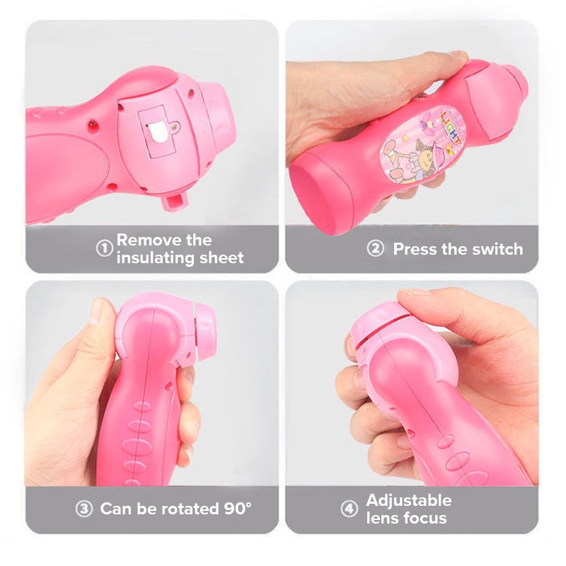 Đồ chơi đèn pin chiếu hình ZHAN QI TOYS nhiều họa tiết độc đáo dành cho bé