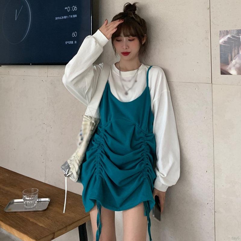 Đầm Giả Hai Lớp Phong Cách Hàn Quốc Dành Cho Nữ