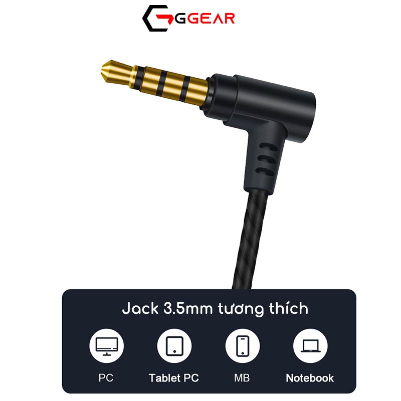 Tai nghe nhét tai có dây gaming Ggear EG3 chống ồn có mic âm thanh siêu bass cho game thủ