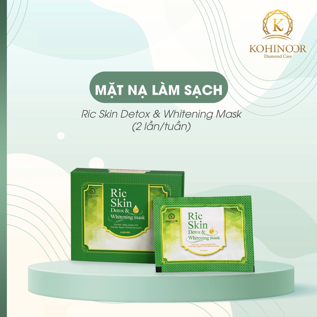 Mặt nạ RIC SKIN DETOX & WHITENING MASK thải độc, trắng da Kohinoor (6 gói)