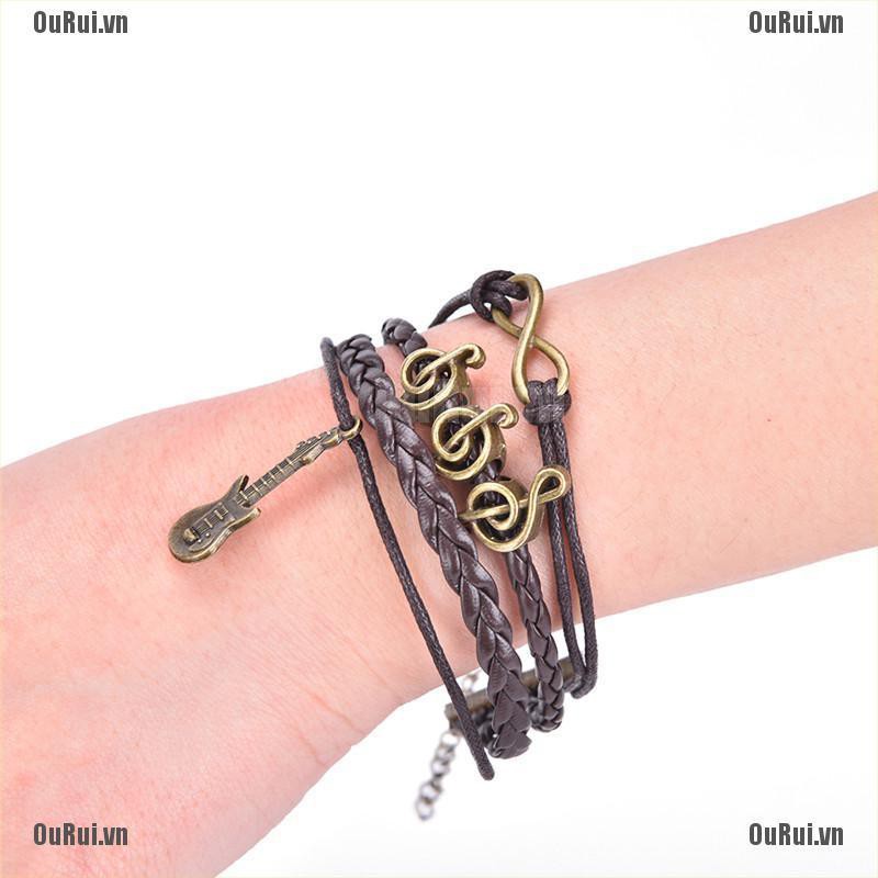 Vòng Tay Da Nhiều Lớp Phong Cách Cổ Điển