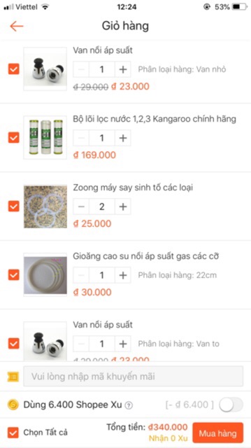 Combo 01 bộ lõi Kang,01 van áp suất nhỏ,to,02 zoong máy say,01 túi dây thít 1000c, 01 zoong áp suất gas size 22cm