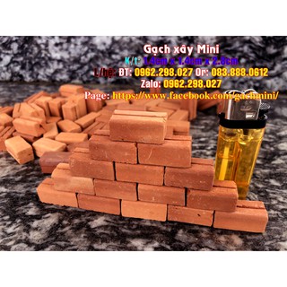 Gạch xây Mini (set 250 viên), xây nhà mini, mô hình tiểu cảnh, trang trí sân vườn