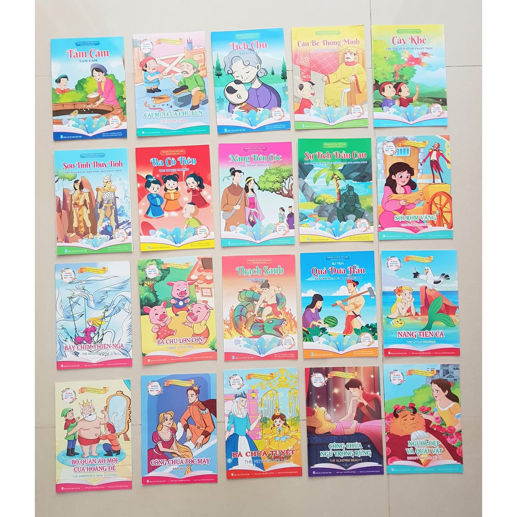 Set 20 tập tranh cổ tích song ngữ Anh - Việt dành cho bé