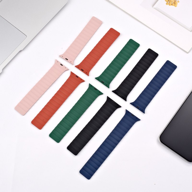 Dây Silicone Khóa Kim Loại Cho Đồng Hồ Apple Watch 6 Se 38mm 42mm 5 4 3 2 1 40mm 44mm