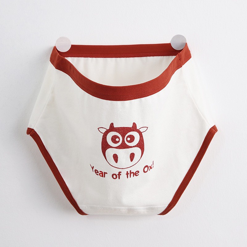 Set 3 chiếc quần chip cotton cho bé màu đỏ họa tiết caro ngộ nghĩnh