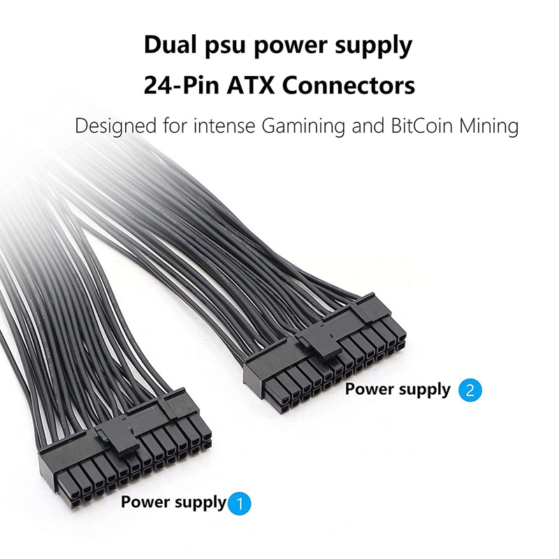 Dây Cáp Chia Nguồn Kép PSU Kép 24-Pin ATX Motoard 24Pin  Cho ATX Motoard