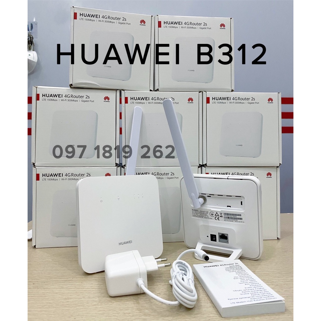 [Mã 151ELSALE hoàn 7% đơn 300K] Phát Wifi 4G/3G Huawei B312 chính hãng 1 cổng lan