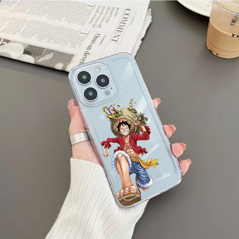 Ốp Điện Thoại TPU Gel Trong Suốt In Hoạt Hình One Piece Cho iPhone 13 Pro Max 14 12 iPhone 11 XR 8 7 SE 2022