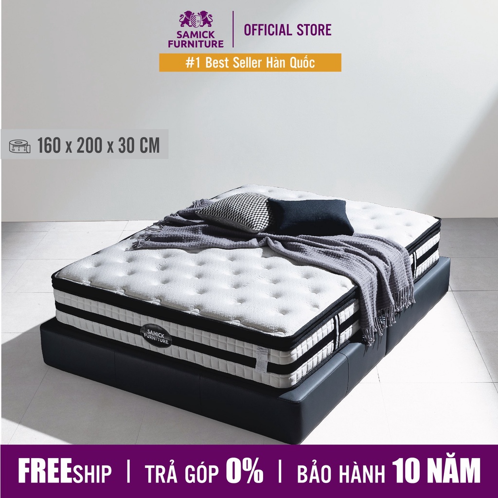 Nệm Lò Xo Samick Cao Cấp Tencel Highend Eurotop Hàn Quốc 160x200x30cm - Bảo vệ cột sống