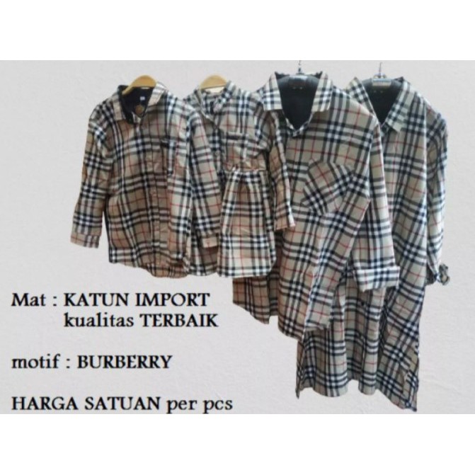 (Giá Cả Gia Đình) Áo Sơ Mi/Áo Sơ Mi/ Áo Sơ Mi BURBERRY Cho Mẹ Và Bé (Giá Cả Gia Đình)