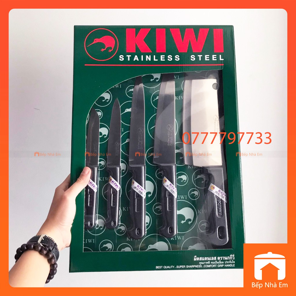 Bộ Dao Thái Lan Cán Nhựa Kiwi 5 Món _ Hàng Nhập Khẩu Thái Lan