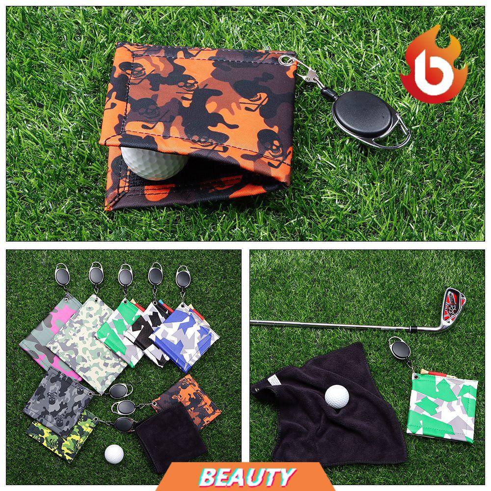 BEAUTY Fashionable Golf Towel Mini Facecloth Sports  Washcloth Ball Cleaner Portable Waterproof Material Keychain Buckle Surface Square Head Cleaning