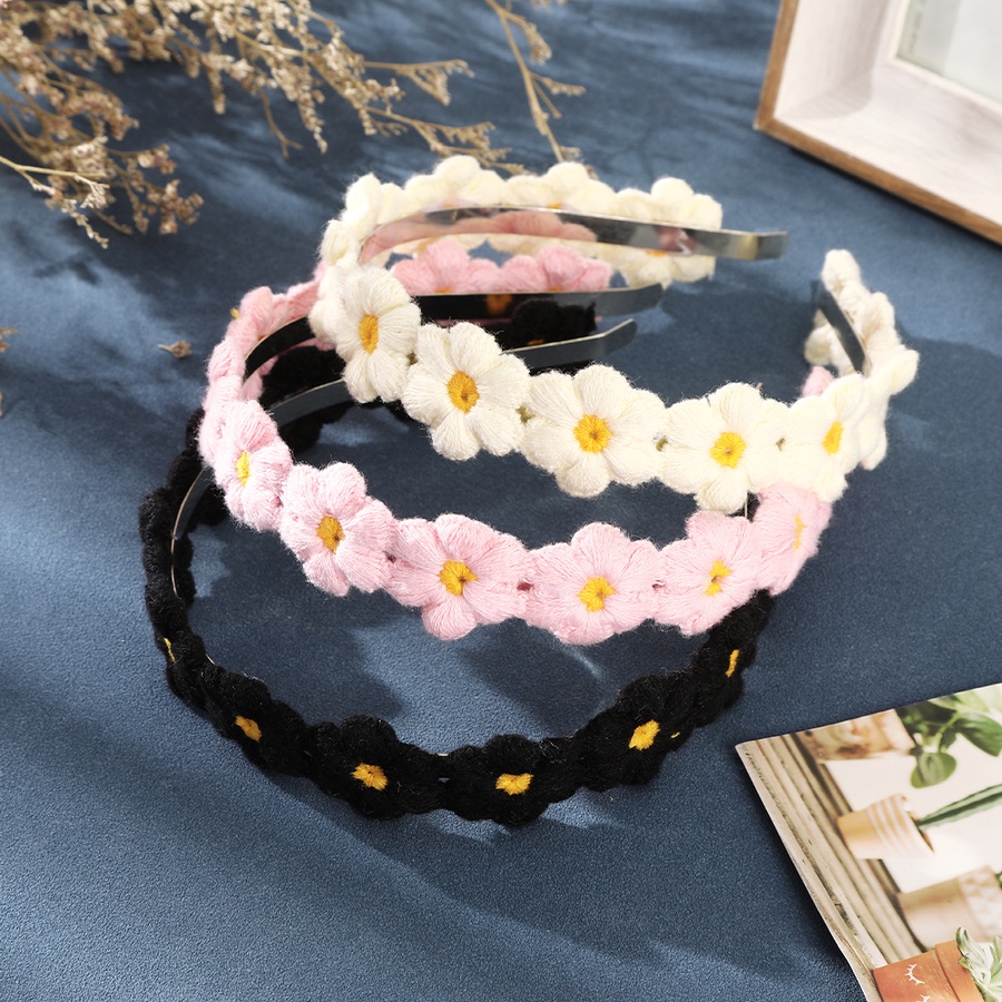 Băng Đô Cài Tóc Đính Hoa Dệt Kim Handmade Phong Cách Hàn Quốc Hàng Mới Dành Cho Bạn Nữ