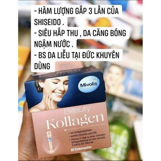 Kollagen Beauty Mivolis Thuỷ Phân Đức - Trẻ Hoá Làn Da, Hộp 20 Ống- Hàng nội địa Đức