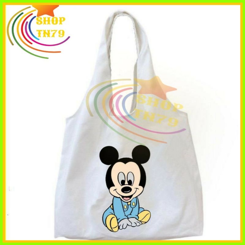 Túi đeo vai thời trang vải canvas mềm loại to đi hoc , đi chơi , đi làm đều rất đẹp - CHUỘT MICKEY