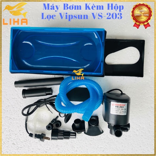 Máy Bơm Kèm Hộp Lọc Vipsun VS-203 (12W-800L/H-0.8M) - Máy Lọc Nước Cho Hồ Cá Cảnh
