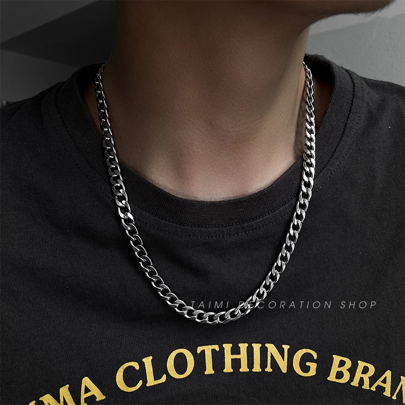 Dây Chuyền Vòng Cổ Nam Nữ Cuban Basic Chuỗi Trơn Bản - Vòng cổ chuỗi trơn Cam Accessories