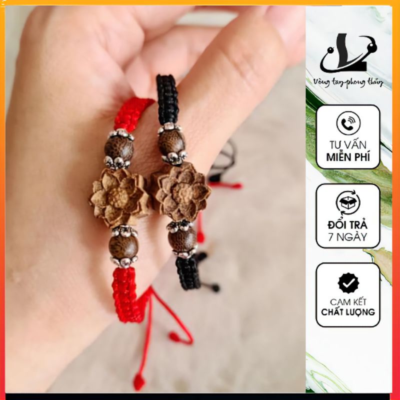 Vòng Chỉ Hoa Sen Trầm Hương - N27