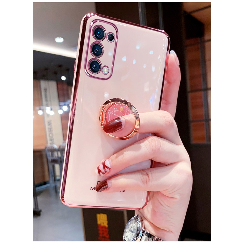 Ốp điện thoại mềm lấp lánh gắn vòng đỡ nam châm sang trọng cho OPPO Reno 6Z A16 Reno 6 Pro Plus 5G Reno6 4G