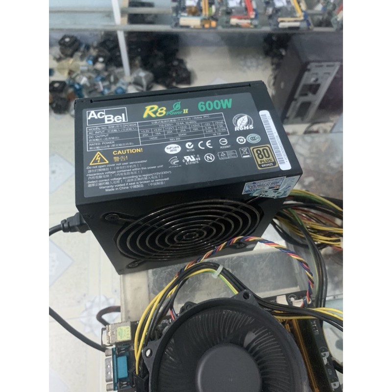 Nguồn AcBel R8II 600W 8OPlus Bronze chính hãng nguyên tem