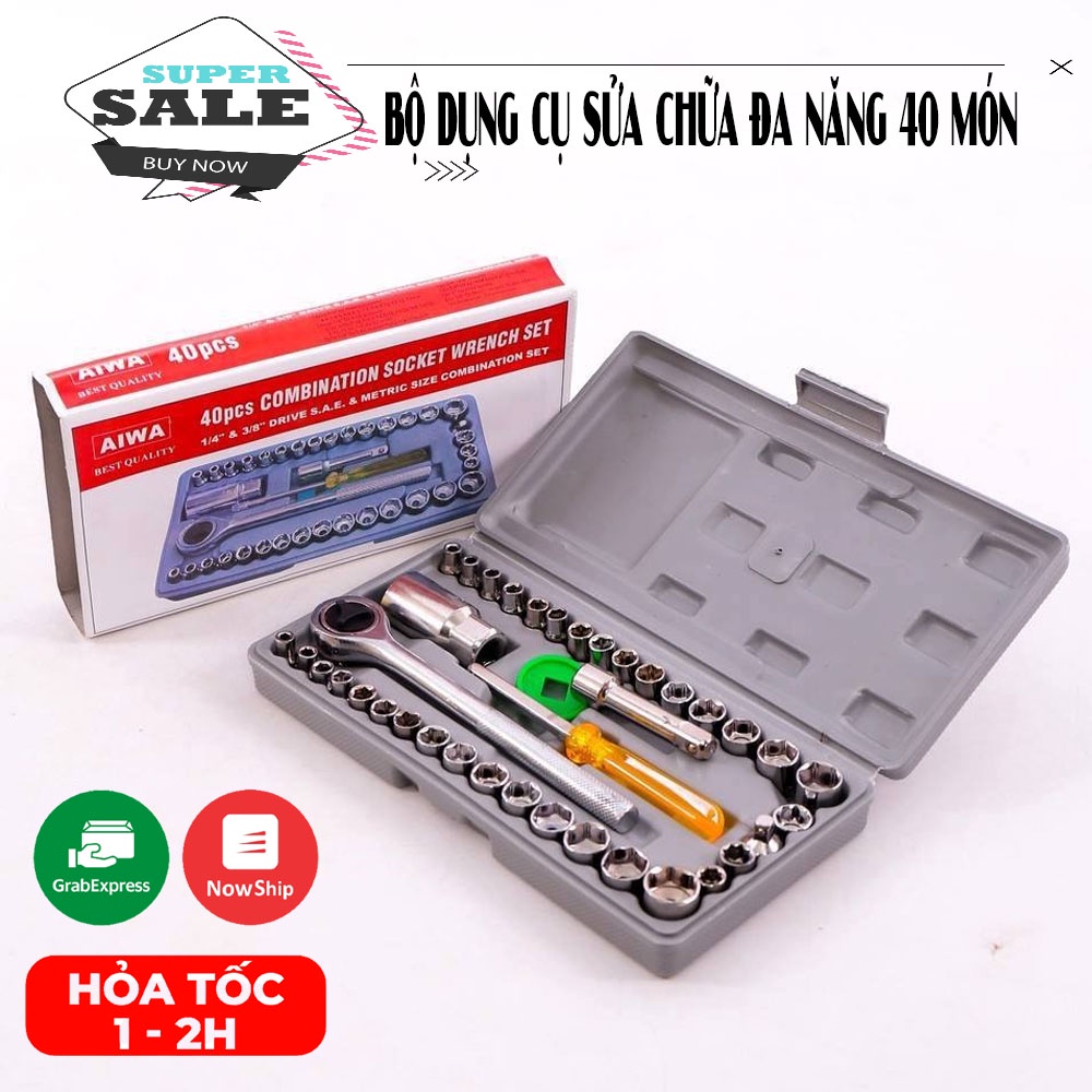 Bộ Sửa Chữa Đa Năng 40 Chi tiết, Bộ Khẩu Mở Siết Ốc